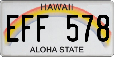HI license plate EFF578