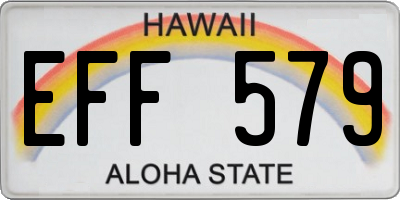 HI license plate EFF579