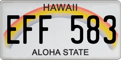 HI license plate EFF583
