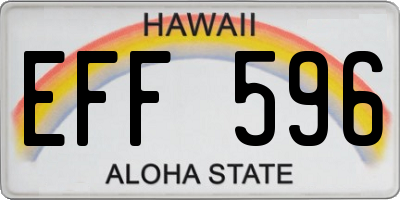HI license plate EFF596