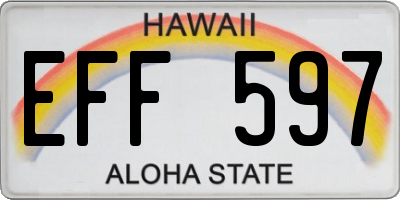 HI license plate EFF597