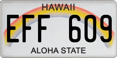 HI license plate EFF609