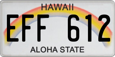HI license plate EFF612