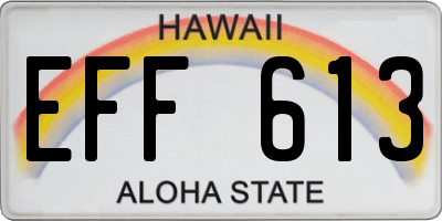 HI license plate EFF613