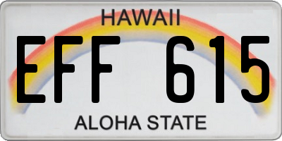 HI license plate EFF615