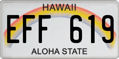 HI license plate EFF619