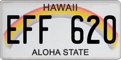 HI license plate EFF620