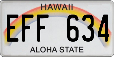 HI license plate EFF634