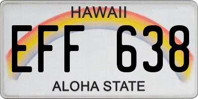 HI license plate EFF638