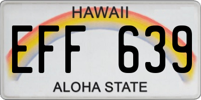 HI license plate EFF639