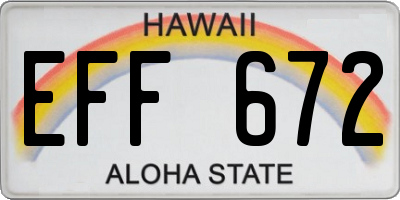 HI license plate EFF672