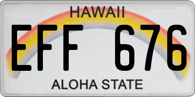 HI license plate EFF676