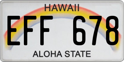 HI license plate EFF678