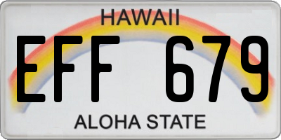 HI license plate EFF679