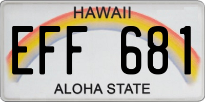 HI license plate EFF681