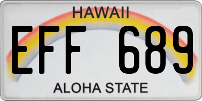 HI license plate EFF689