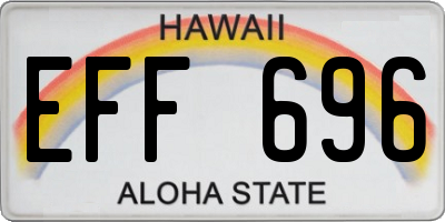 HI license plate EFF696