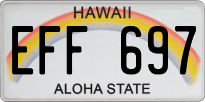HI license plate EFF697