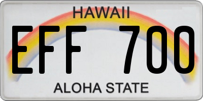 HI license plate EFF700