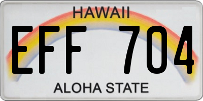 HI license plate EFF704