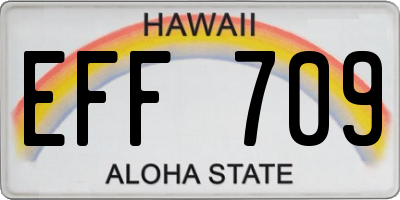 HI license plate EFF709