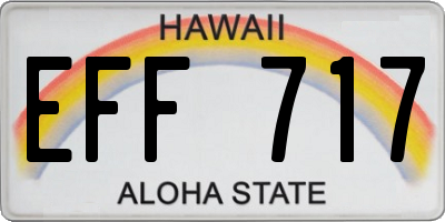 HI license plate EFF717