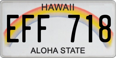 HI license plate EFF718