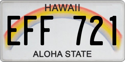 HI license plate EFF721