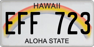 HI license plate EFF723