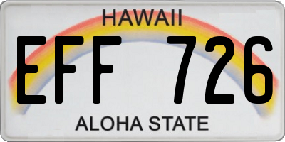 HI license plate EFF726
