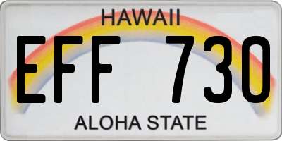 HI license plate EFF730