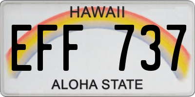 HI license plate EFF737