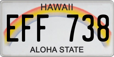 HI license plate EFF738