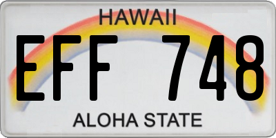 HI license plate EFF748