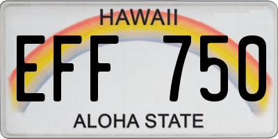HI license plate EFF750