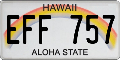HI license plate EFF757