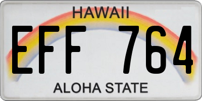 HI license plate EFF764