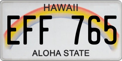 HI license plate EFF765