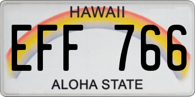 HI license plate EFF766