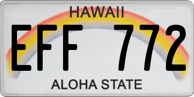 HI license plate EFF772