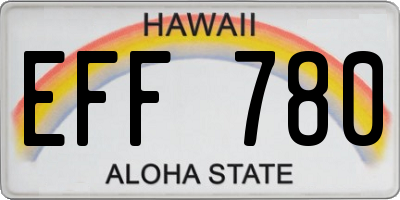 HI license plate EFF780