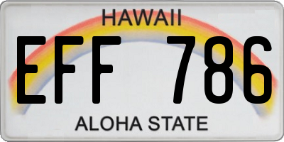 HI license plate EFF786