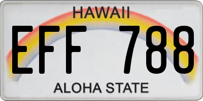 HI license plate EFF788
