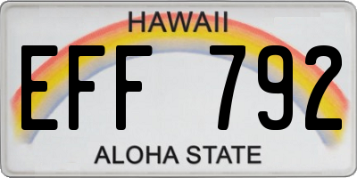 HI license plate EFF792