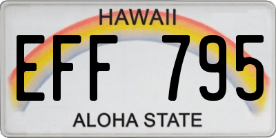 HI license plate EFF795
