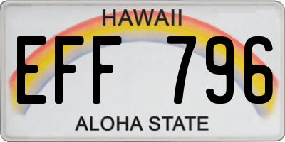HI license plate EFF796