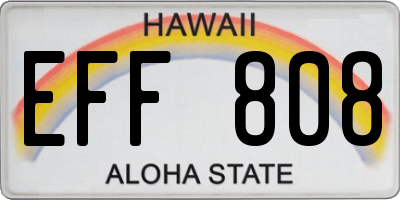 HI license plate EFF808