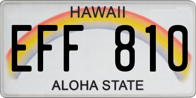 HI license plate EFF810