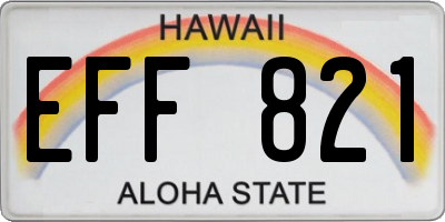 HI license plate EFF821