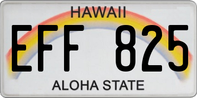 HI license plate EFF825